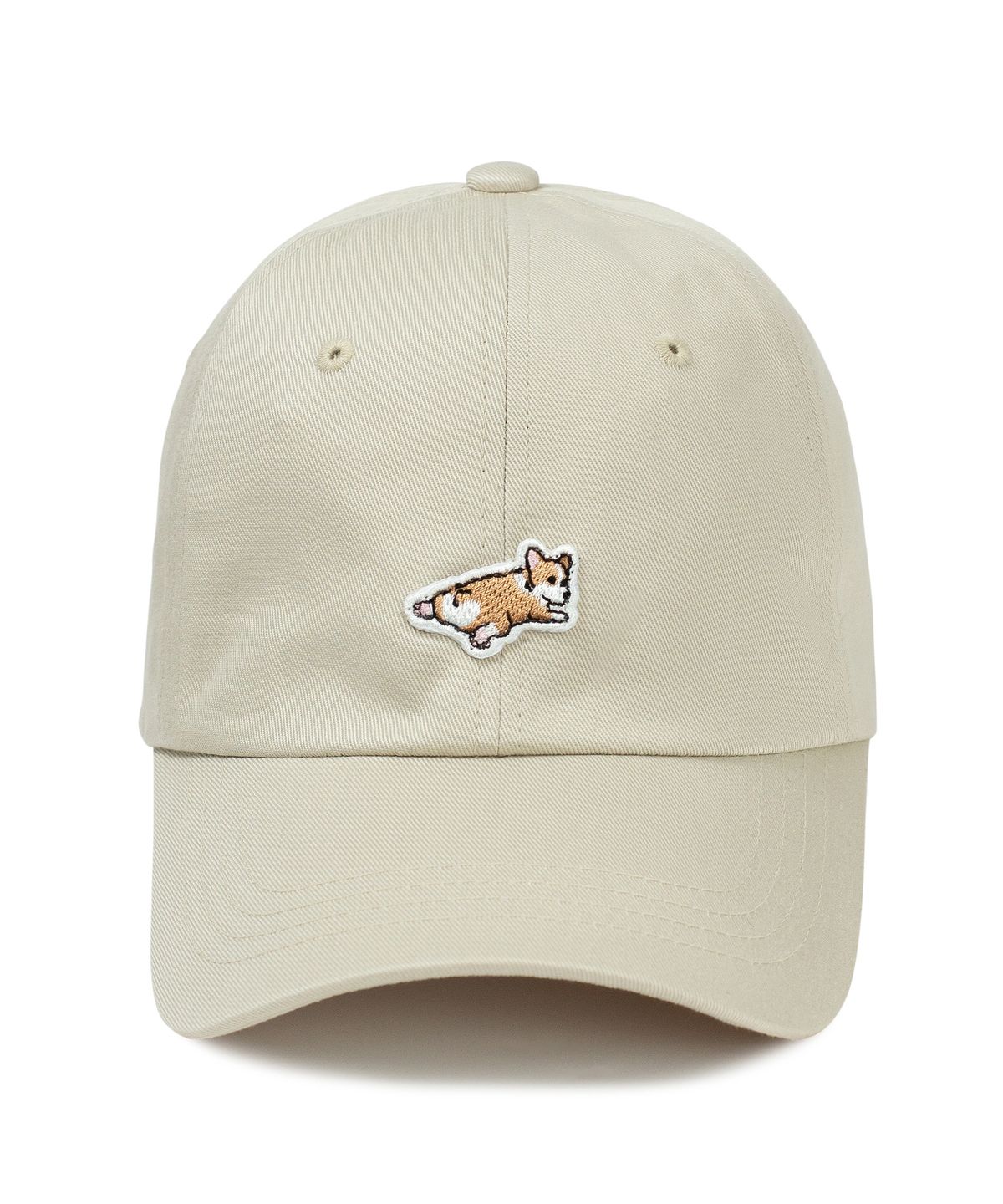 스누지(SNOOZY) 웰시코기엉덩이 와펜 볼캡 - 베이지