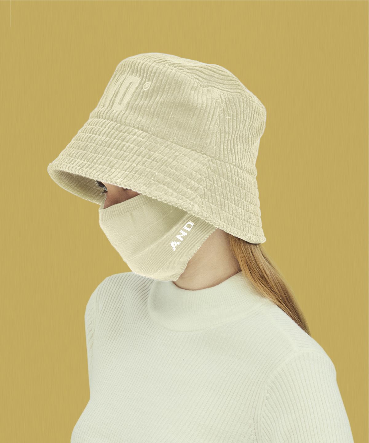 앤드 골프(AND GOLF) 3Way Corduroy Bucket Hat Ivory