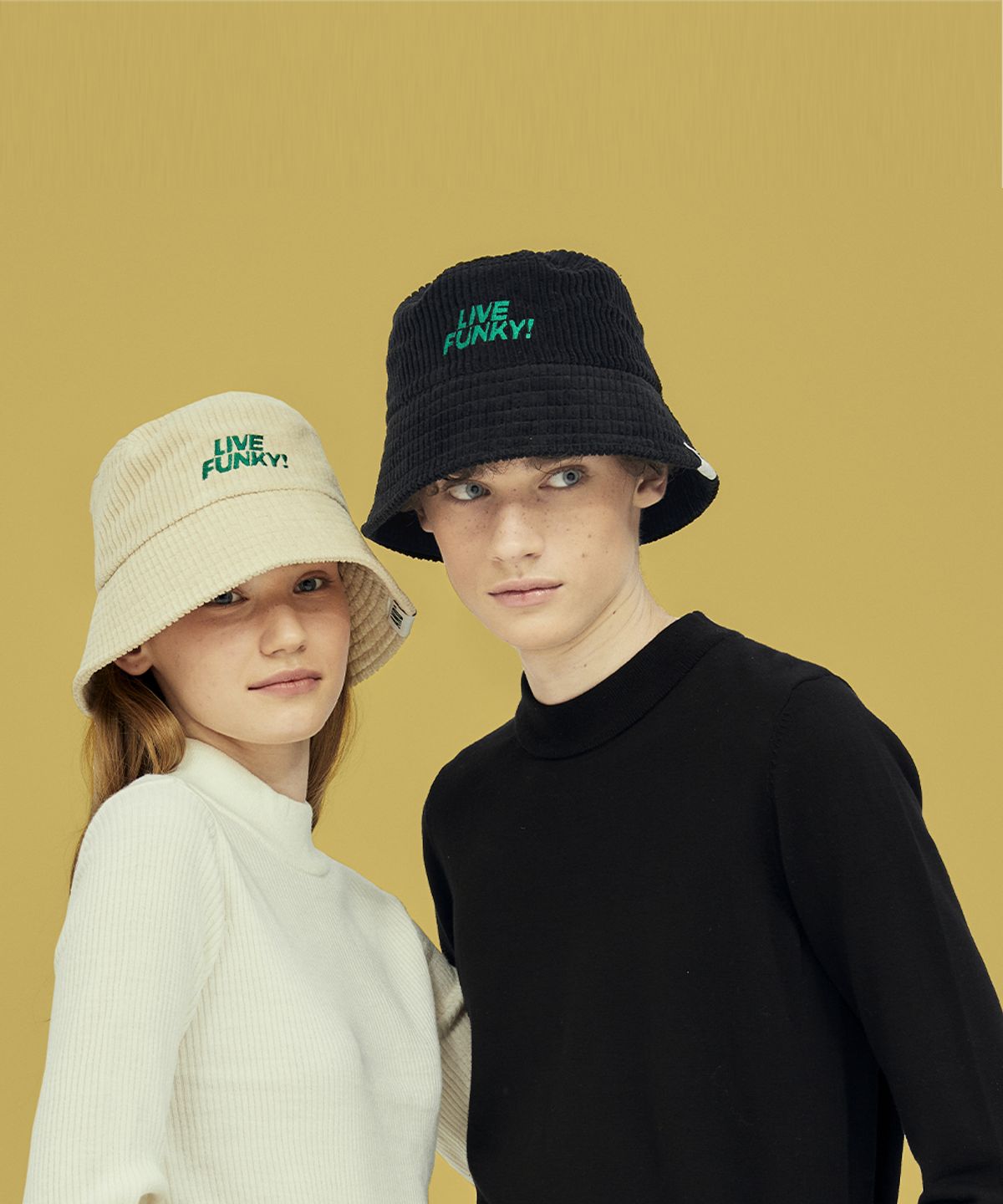 앤드 골프(AND GOLF) 3Way Corduroy Bucket Hat Ivory