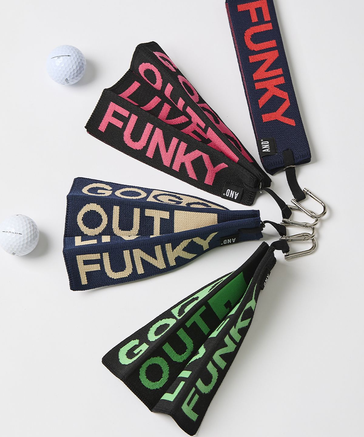 앤드 골프(AND GOLF) Pleats Ball Towel Funky Green