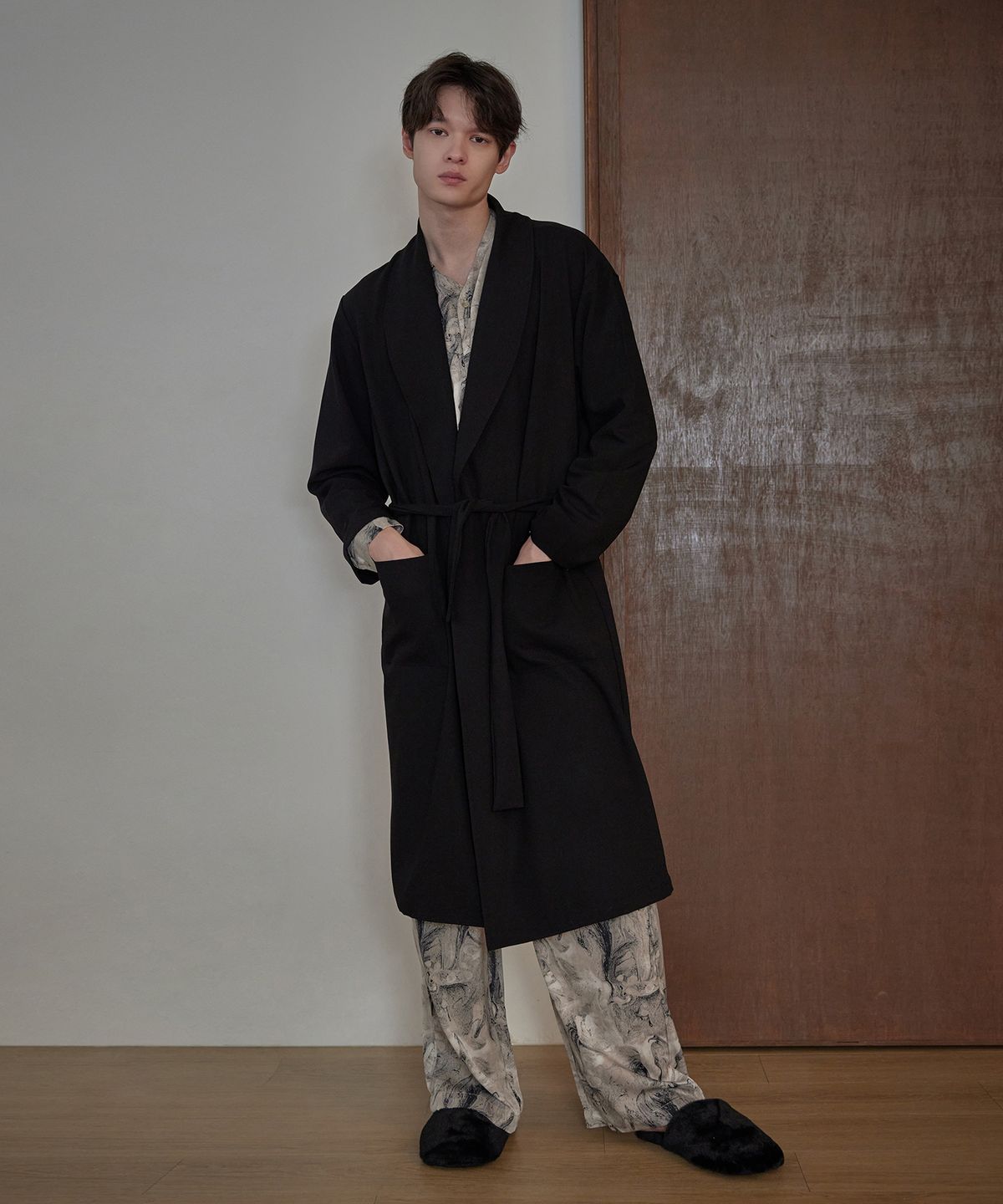 아템포(ATEMPO) FUR ROOM SHOES_black
