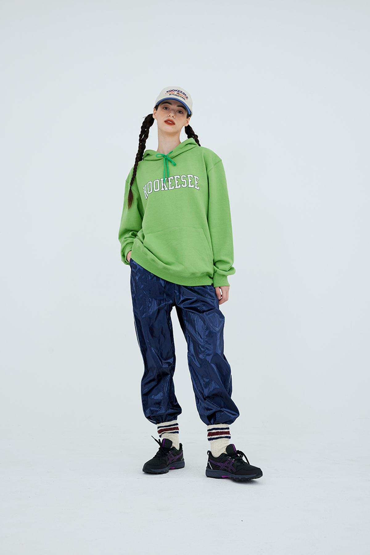 쿠키시(KOOKEESEE) 쿠키시 로고 프린팅 후디_연두