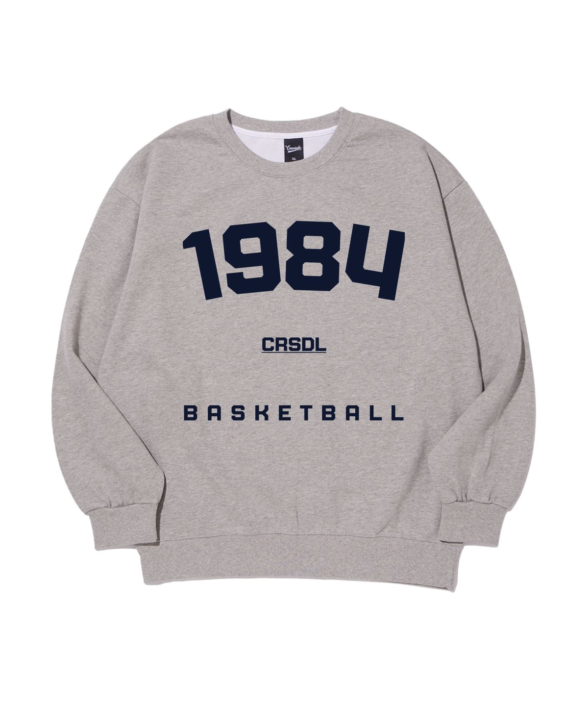 크림소다랩(CREAM SODA LAB) 1984 바스켓볼 오버핏 맨투맨 그레이 네이비