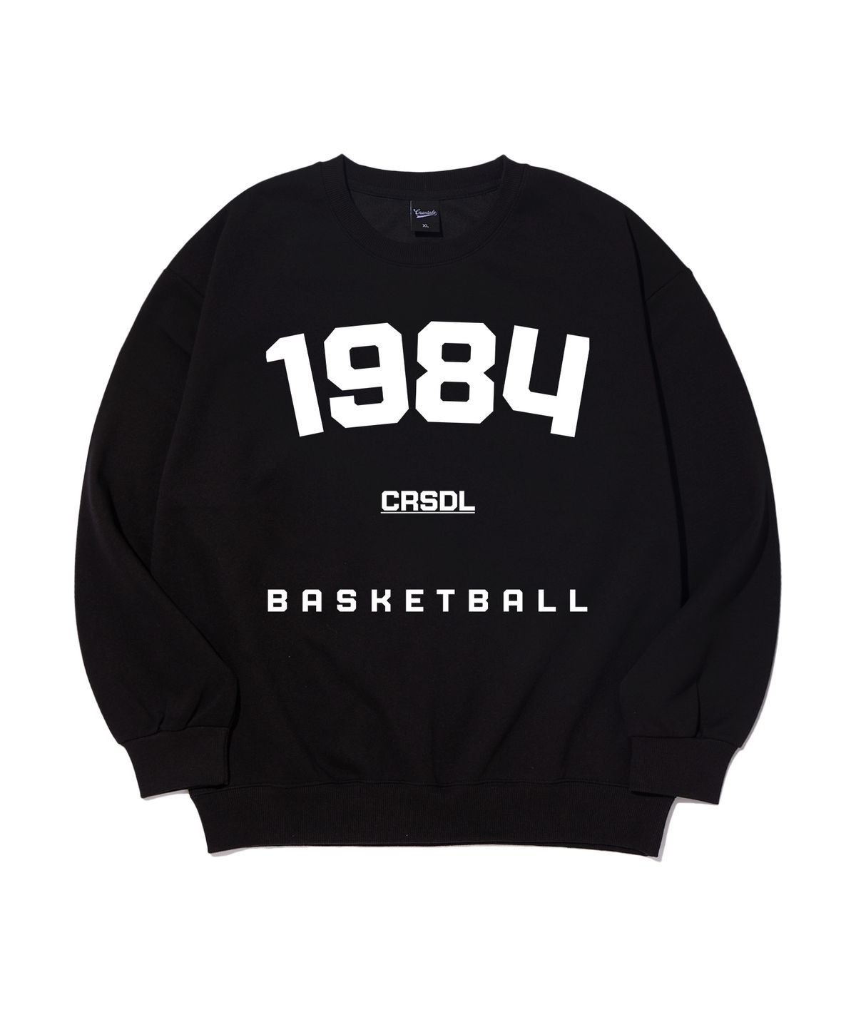 크림소다랩(CREAM SODA LAB) 1984 바스켓볼 오버핏 맨투맨 블랙 화이트