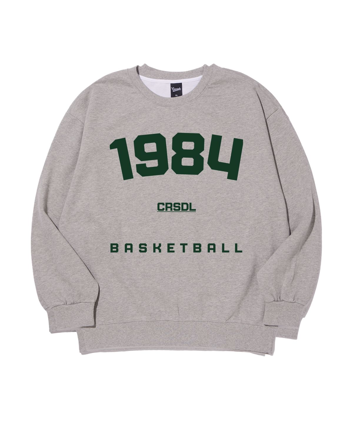 크림소다랩(CREAM SODA LAB) 1984 바스켓볼 오버핏 맨투맨 그레이 그린