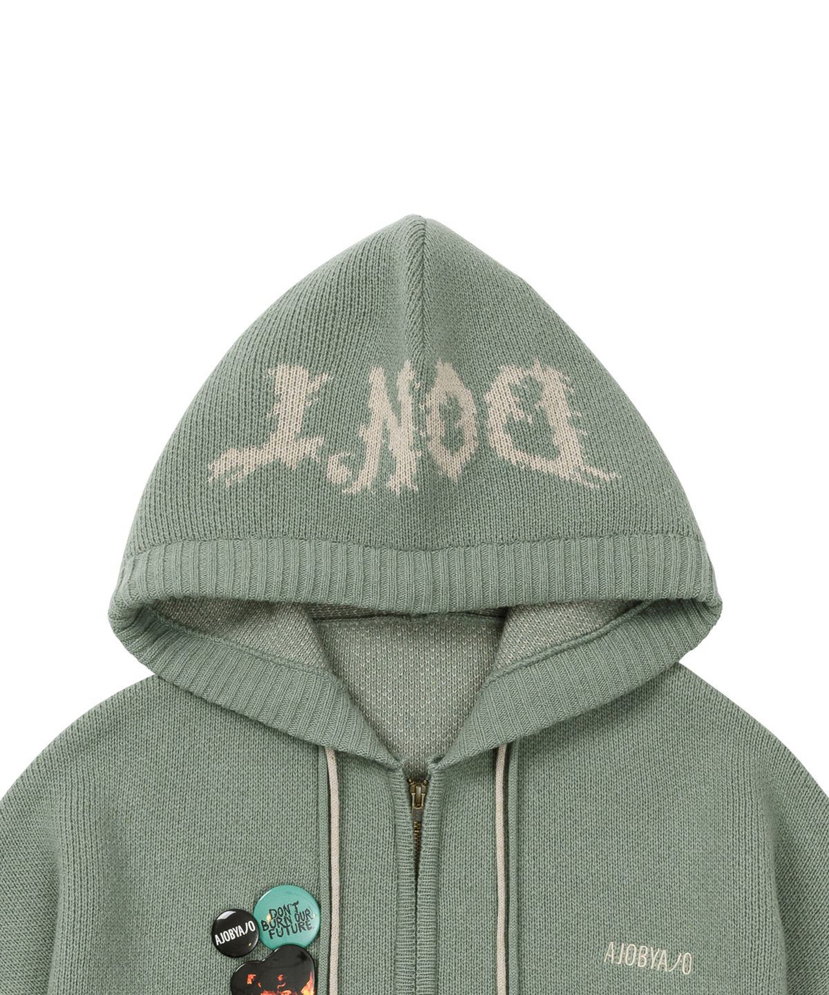 아조바이아조(AJOBYAJO) [PBA] DBOF Wool Knit Zip-Up Hoodie [MINT]