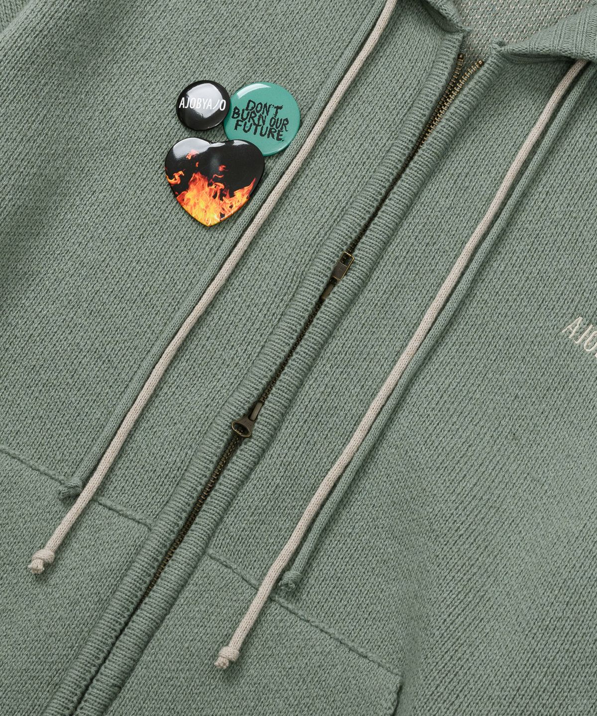 아조바이아조(AJOBYAJO) [PBA] DBOF Wool Knit Zip-Up Hoodie [MINT]
