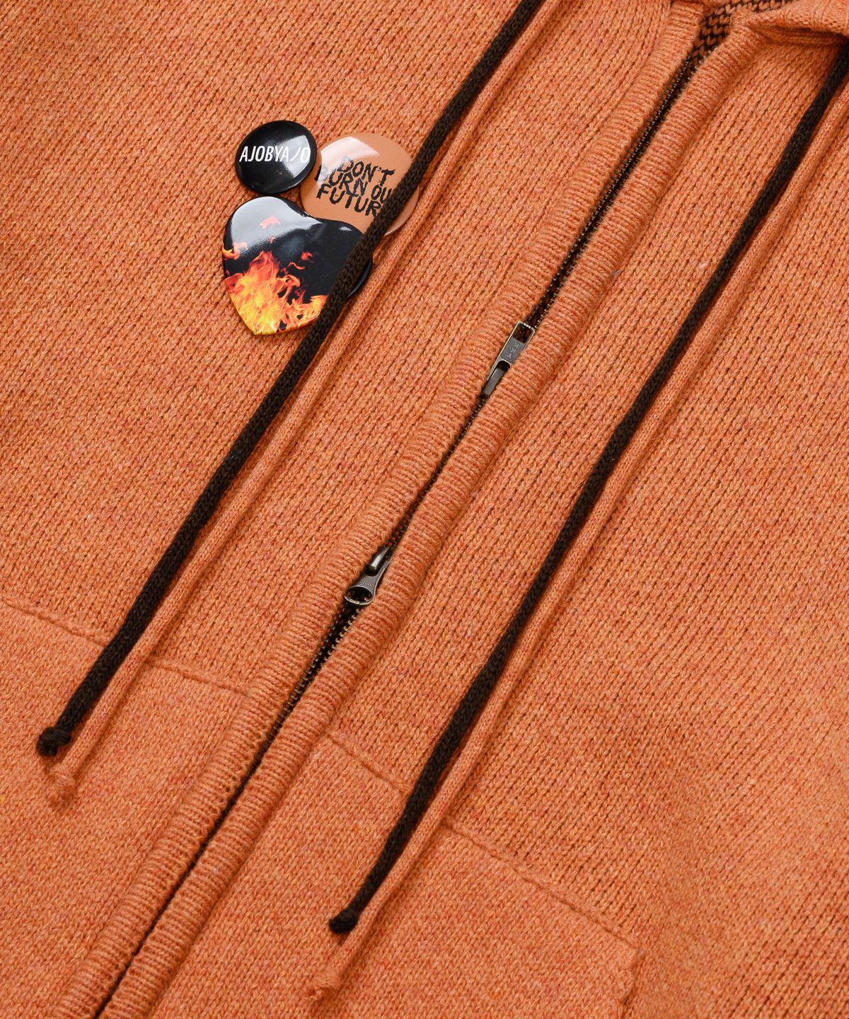 아조바이아조(AJOBYAJO) [PBA] DBOF Wool Knit Zip-Up Hoodie [ORANGE]