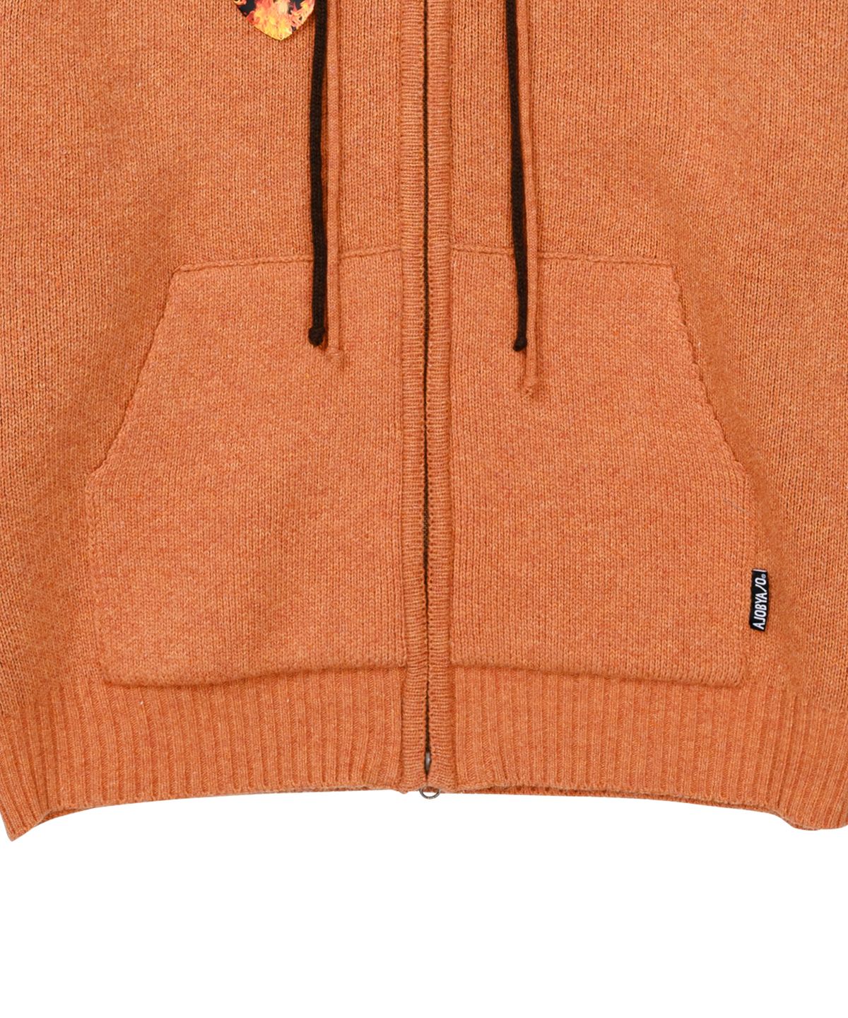 아조바이아조(AJOBYAJO) [PBA] DBOF Wool Knit Zip-Up Hoodie [ORANGE]