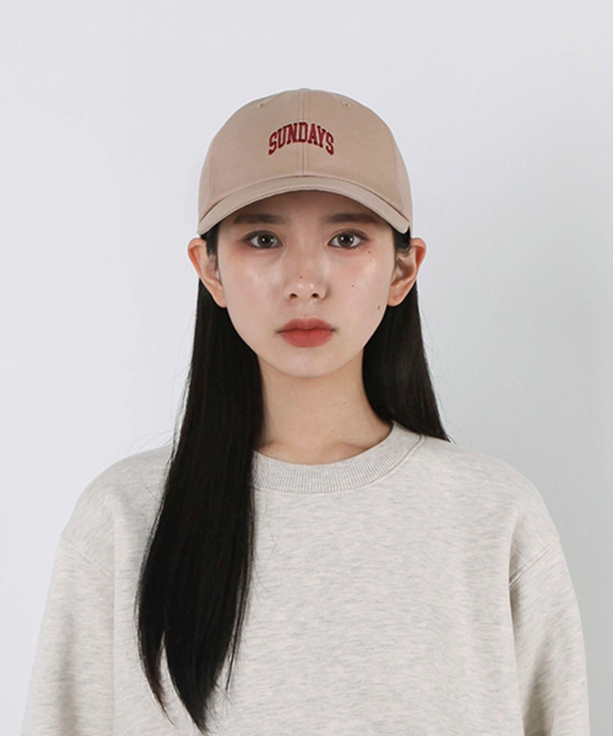 선데이하비클럽(SUNDAY HOBBY CLUB) 선데이 아치 로고 커브캡-베이지