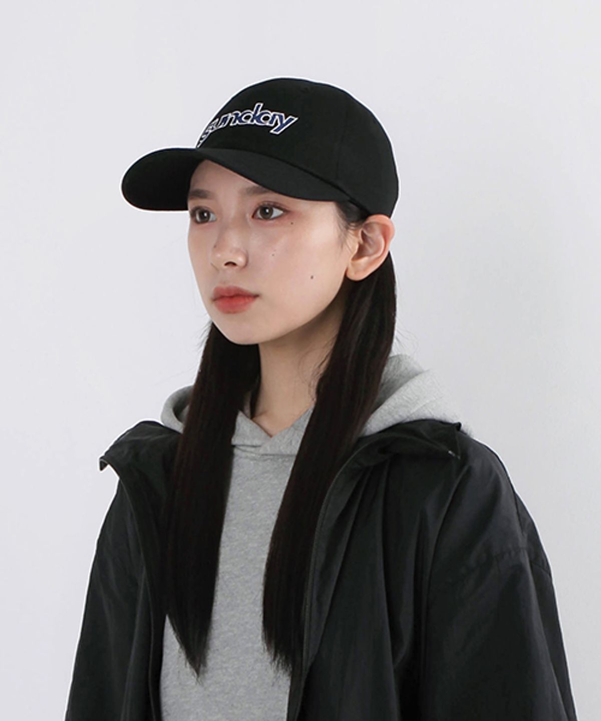 선데이하비클럽(SUNDAY HOBBY CLUB) 선데이 빈티지 로고 커브캡-블랙