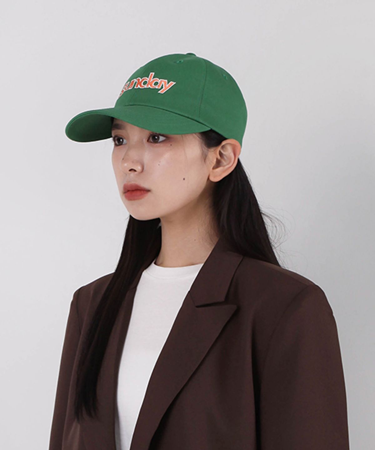 선데이하비클럽(SUNDAY HOBBY CLUB) 선데이 빈티지 로고 커브캡-빈티지 그린