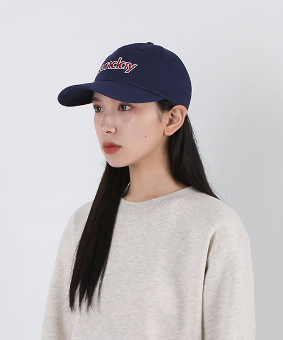 선데이하비클럽(SUNDAY HOBBY CLUB) 선데이 빈티지 로고 커브캡-다크 블루