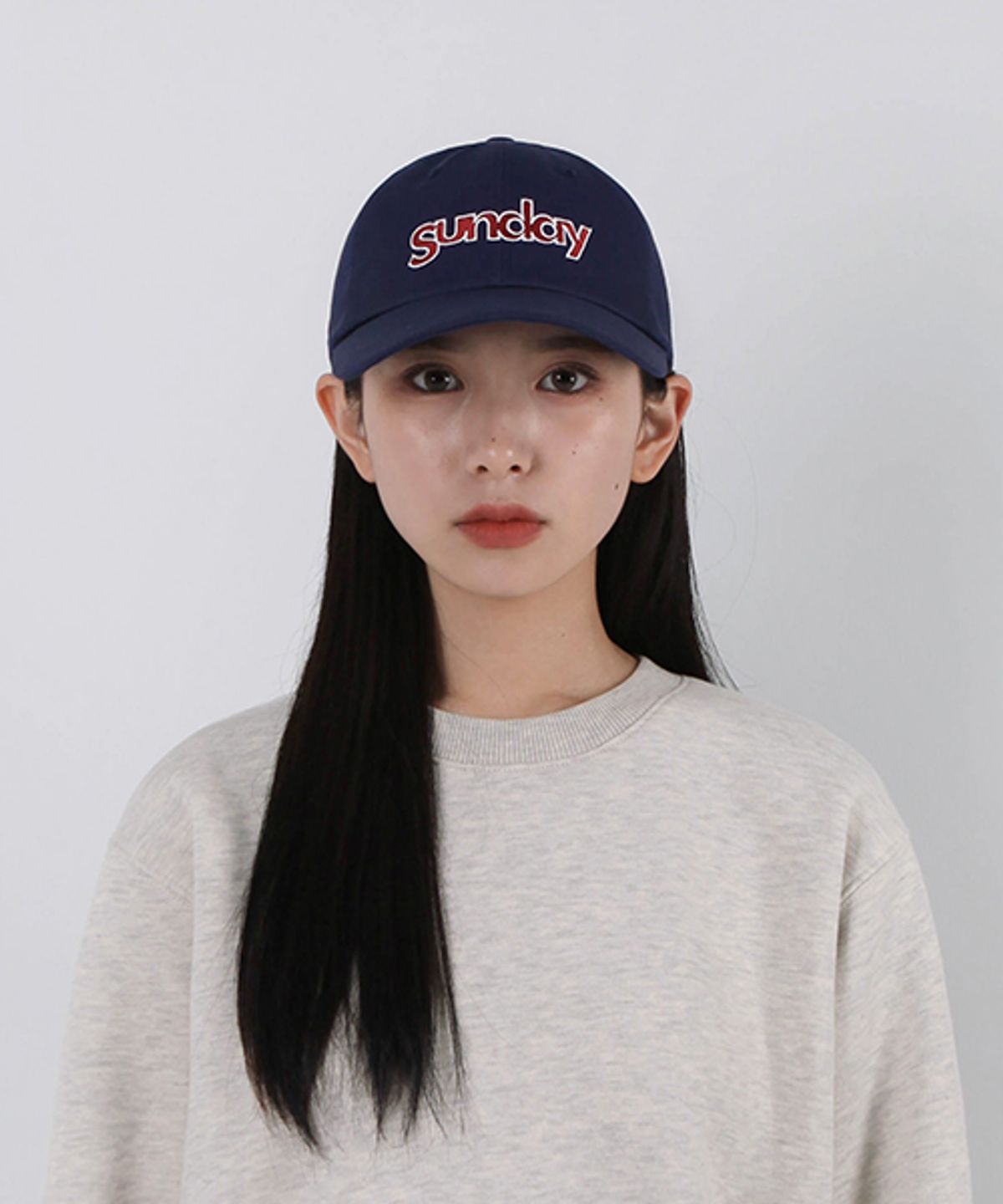 선데이하비클럽(SUNDAY HOBBY CLUB) 선데이 빈티지 로고 커브캡-다크 블루
