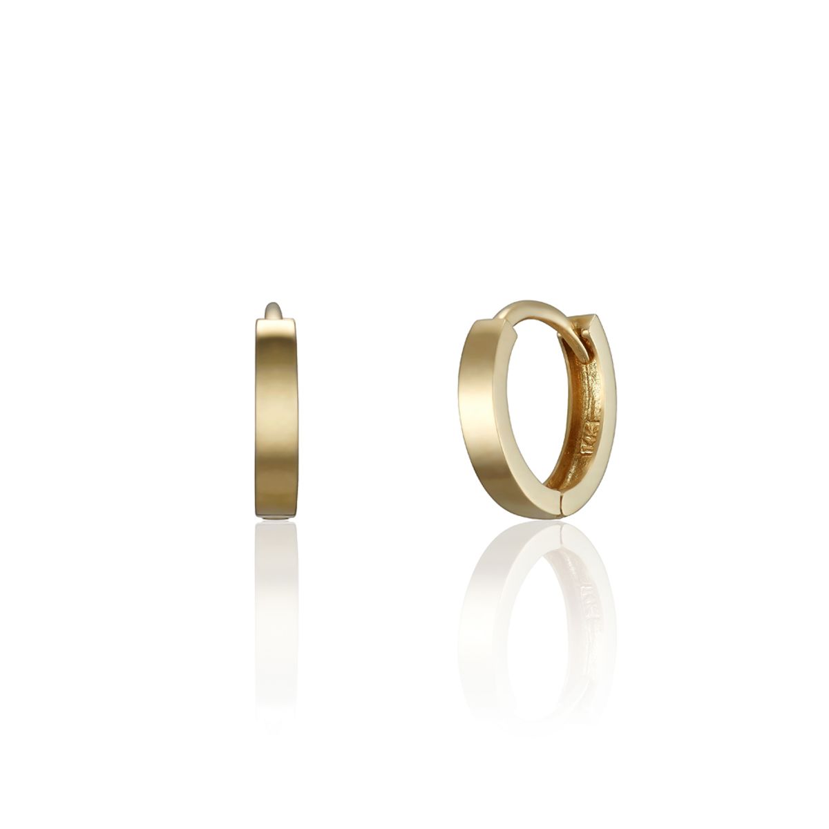 룬느(LUNNE) 14k 클래식 엣지 원터치 귀걸이(SL)(14K골드) #LFE01