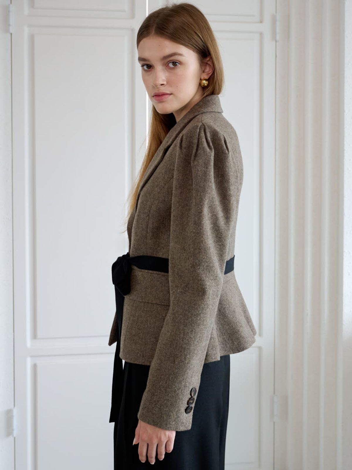 코엣(COETT) 100%울 헤링본 자켓 Wool Herringbone Jacket