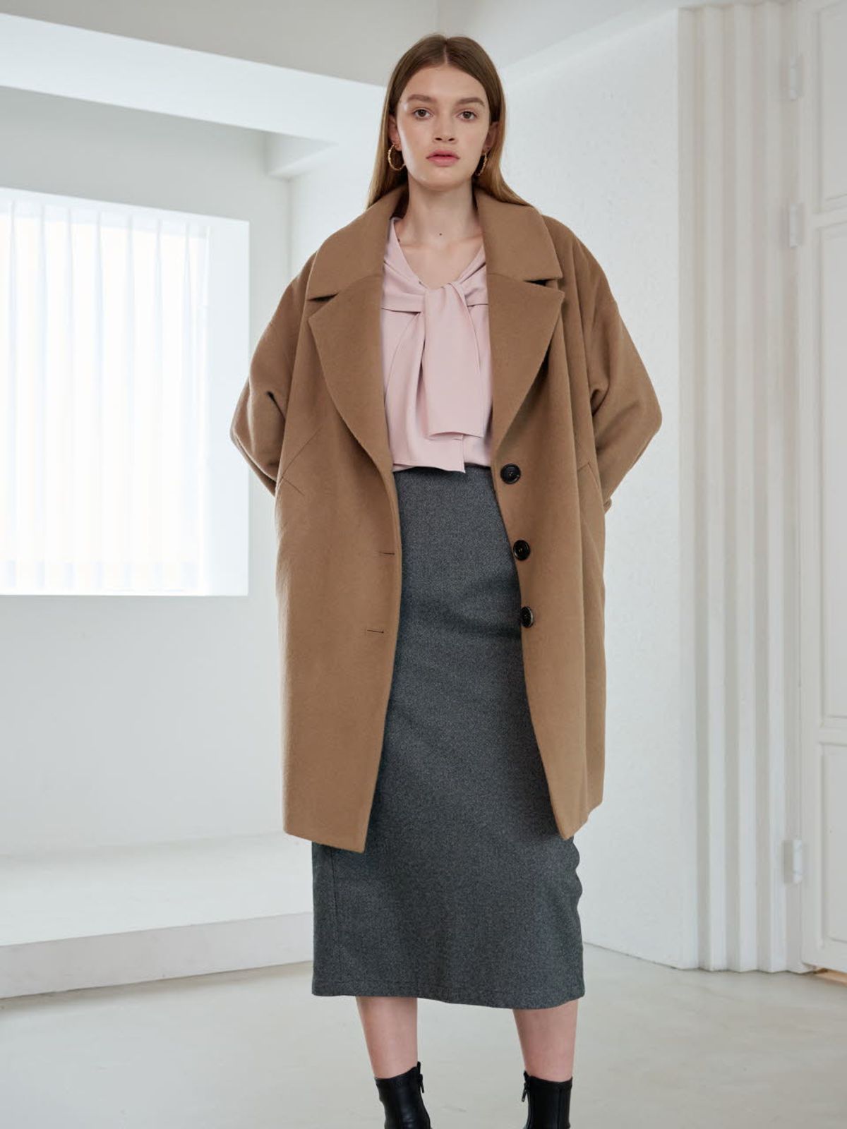 코엣(COETT) 울 리본 커프 코트 Wool Ribbon Cuff Coat_CAMEL