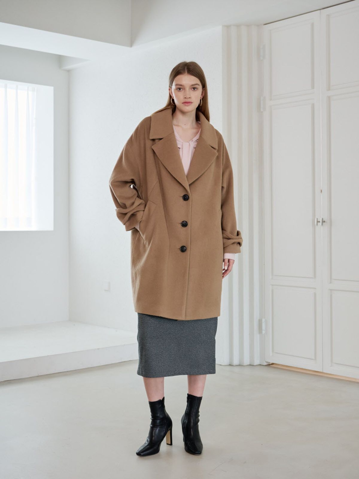 코엣(COETT) 울 리본 커프 코트 Wool Ribbon Cuff Coat_CAMEL