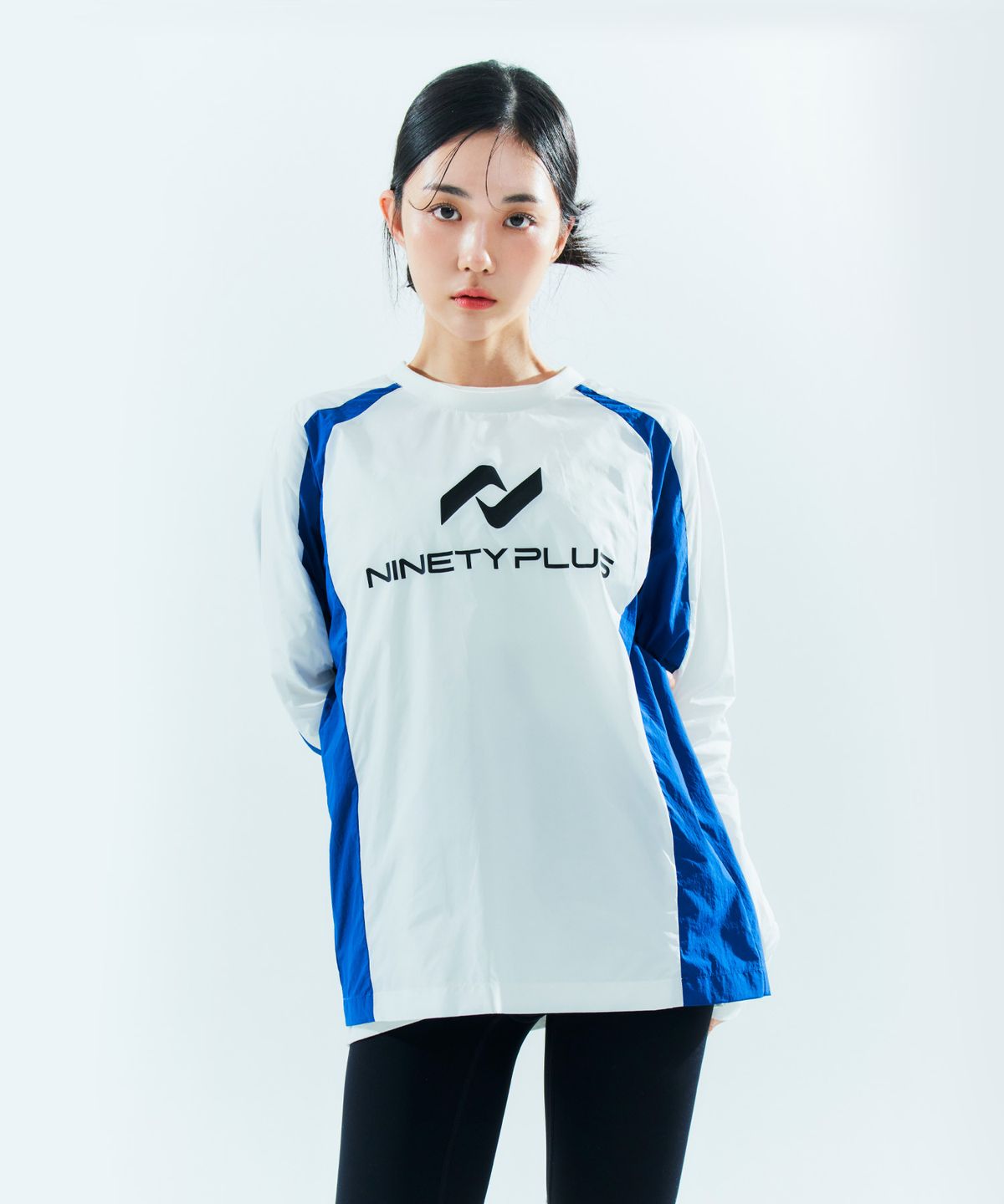 나인티플러스(NINETY PLUS) LT 액티브 빅 로고 피스테 - 화이트
