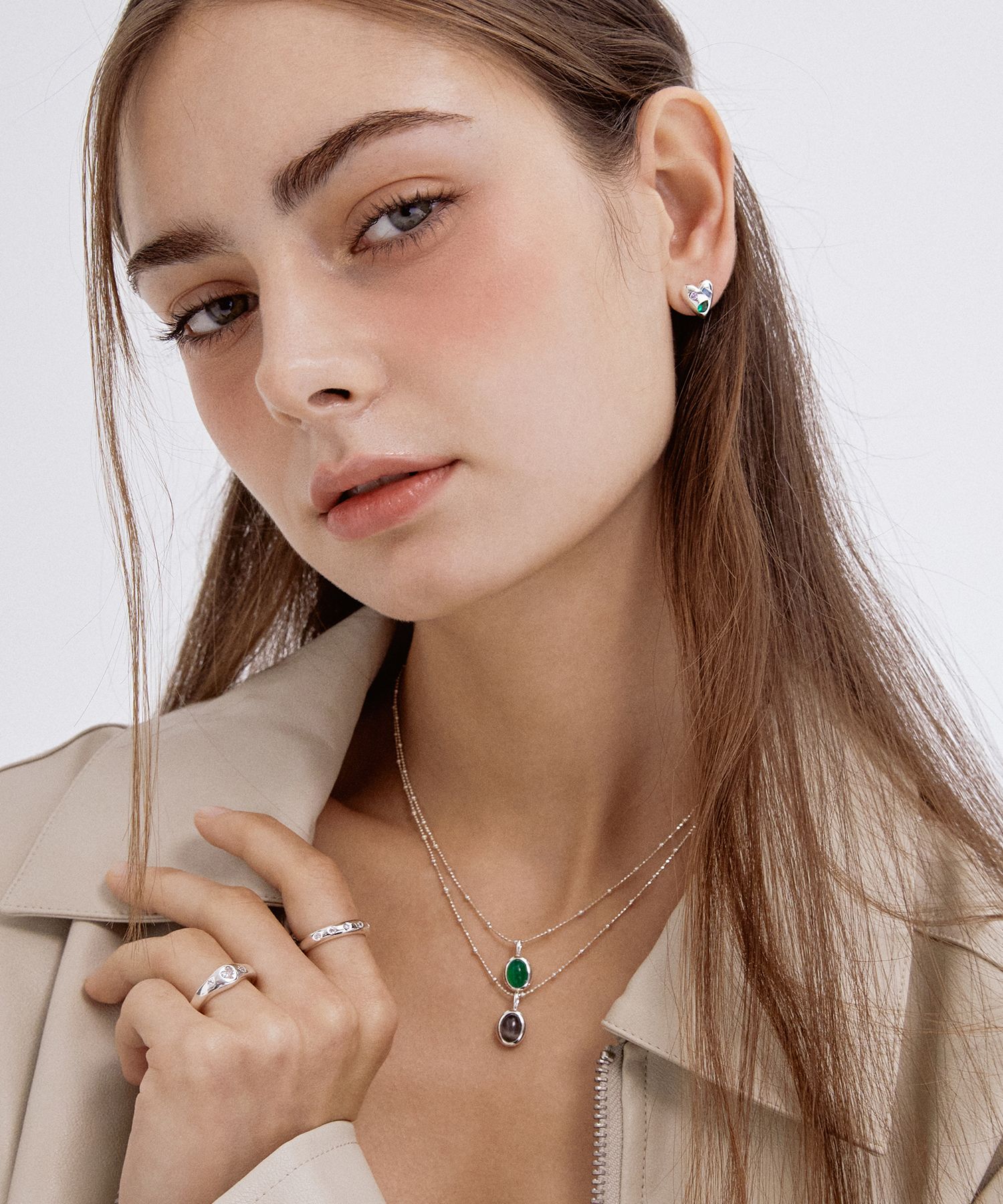 ネックレス・ペンダント TATIANA (SILVER925) Colored Bean Gemstone Necklace NZ2028 MUSINSA公式 | TATIANA (SILVER925) Colored Bean Gemstone