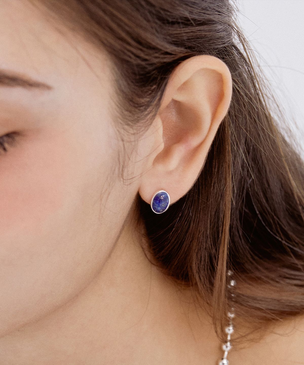 타티아나(TATIANA) (SILVER925) Colored Bean Gemstone Earring EC1921