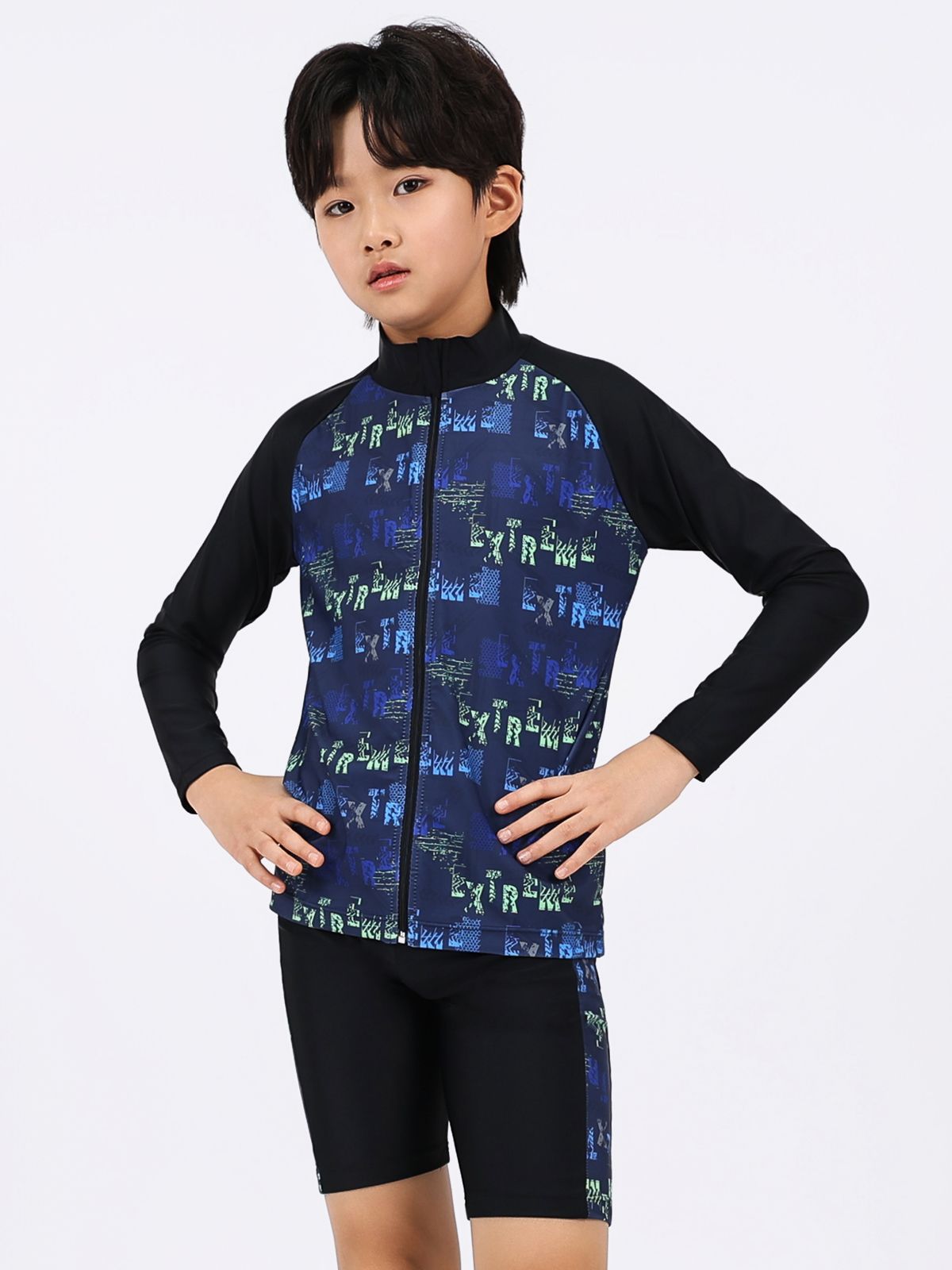 아쿠아티카 키즈(AQUATICA KIDS) 아동 래쉬가드 집업 AQA372 스판수모3종세트