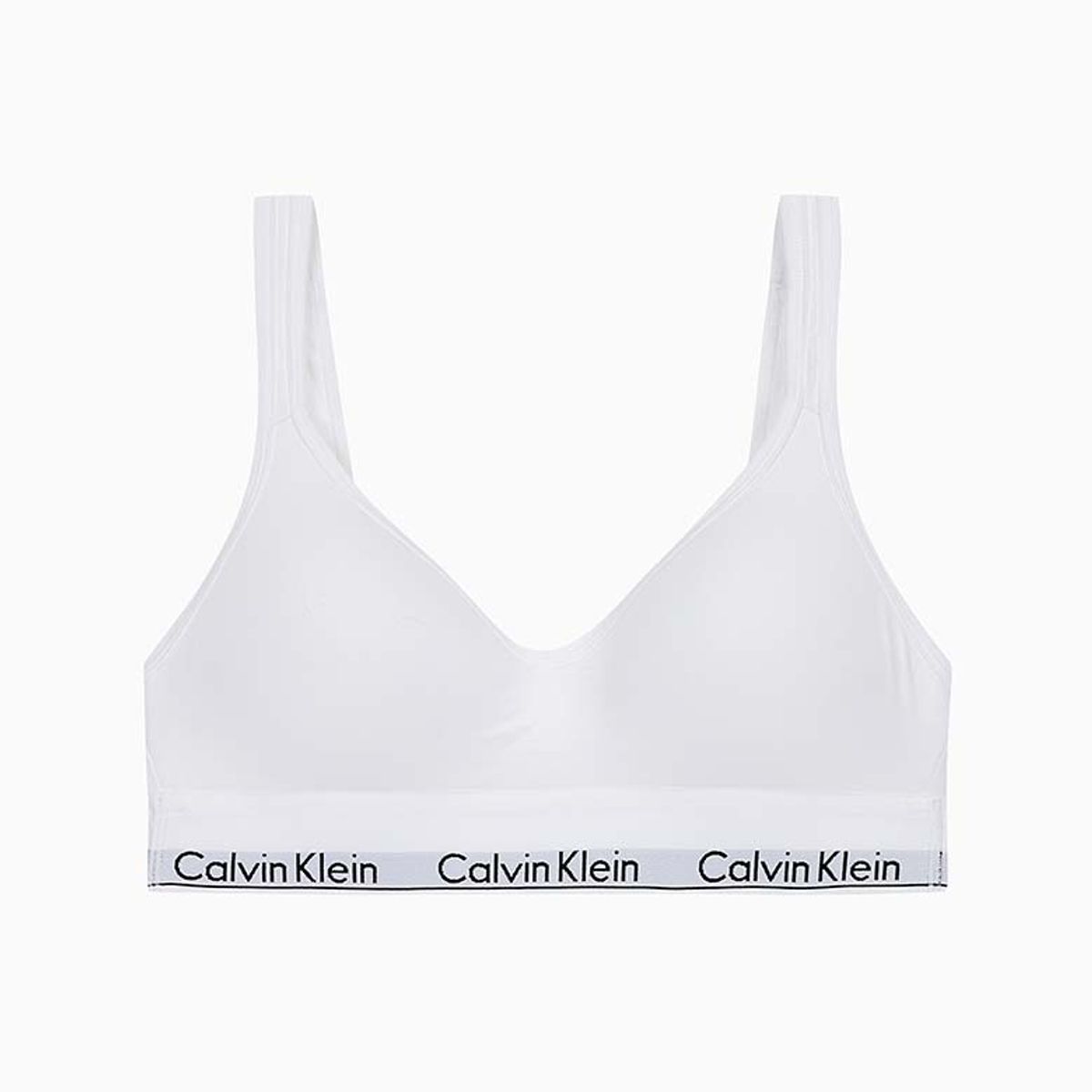 캘빈클라인 언더웨어(CALVIN KLEIN UNDERWEAR) 여성 아이콘 코튼 모달 스쿱백 브라렛+팬티 세트_화이트