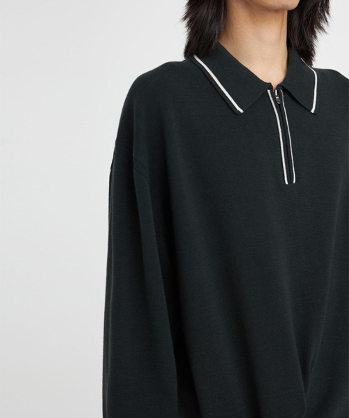 유스(YOUTH) Knit Zip Collar T-shirt