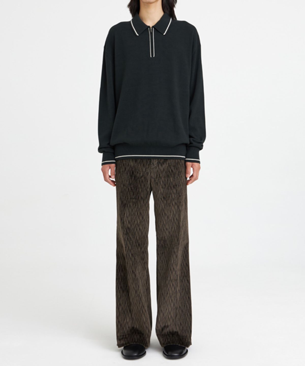 유스(YOUTH) Knit Zip Collar T-shirt