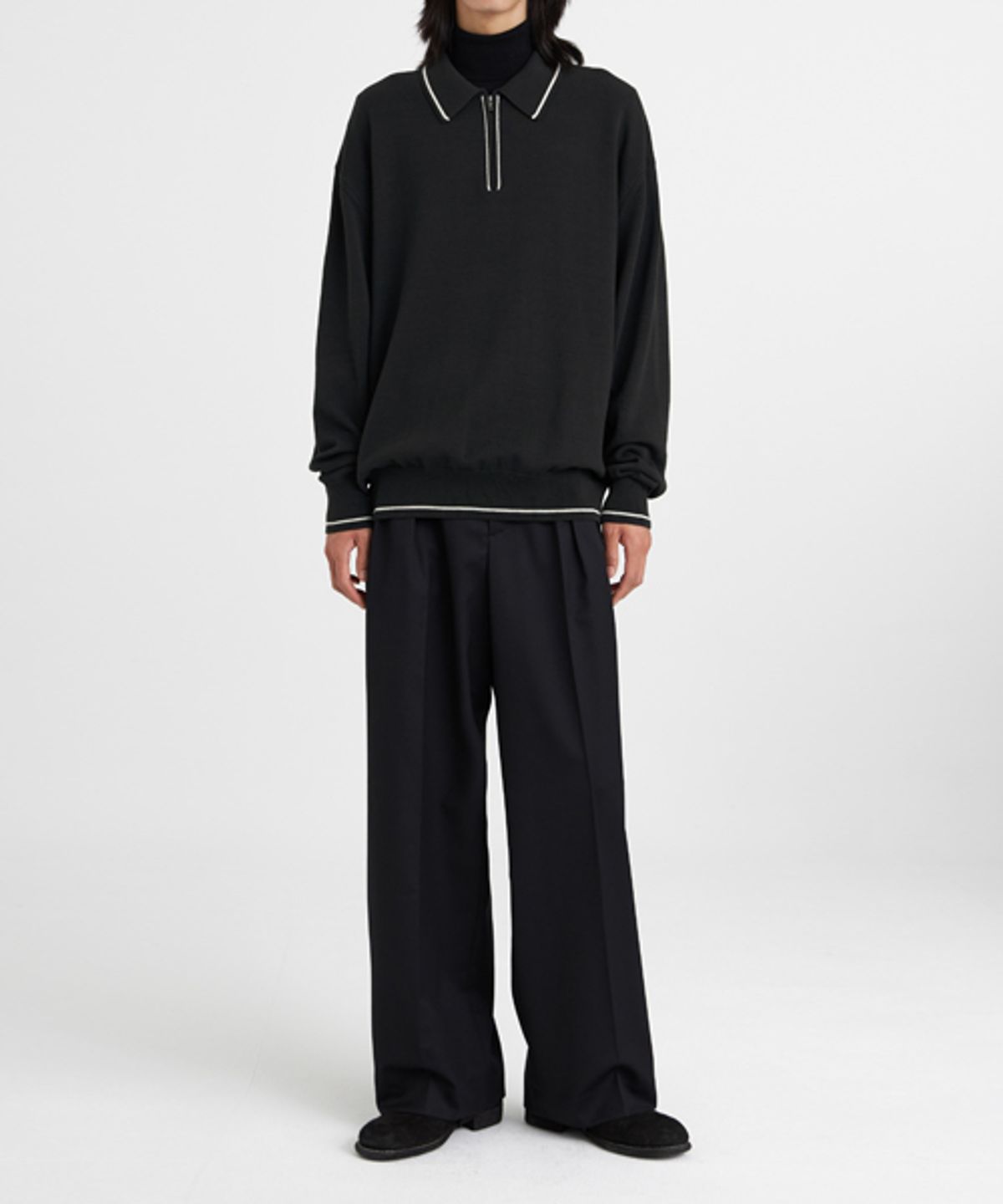 유스(YOUTH) Knit Zip Collar T-shirt