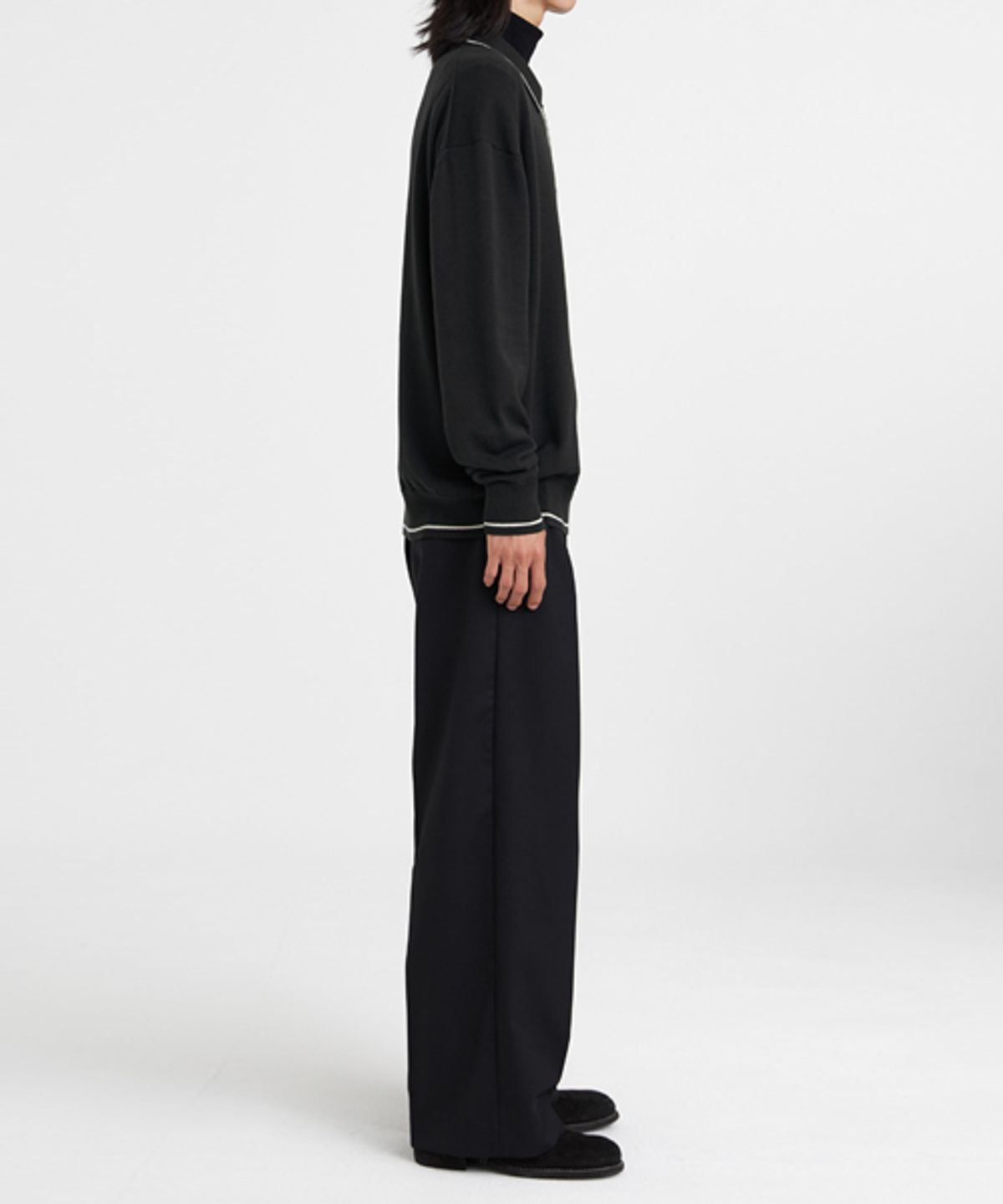 유스(YOUTH) Knit Zip Collar T-shirt