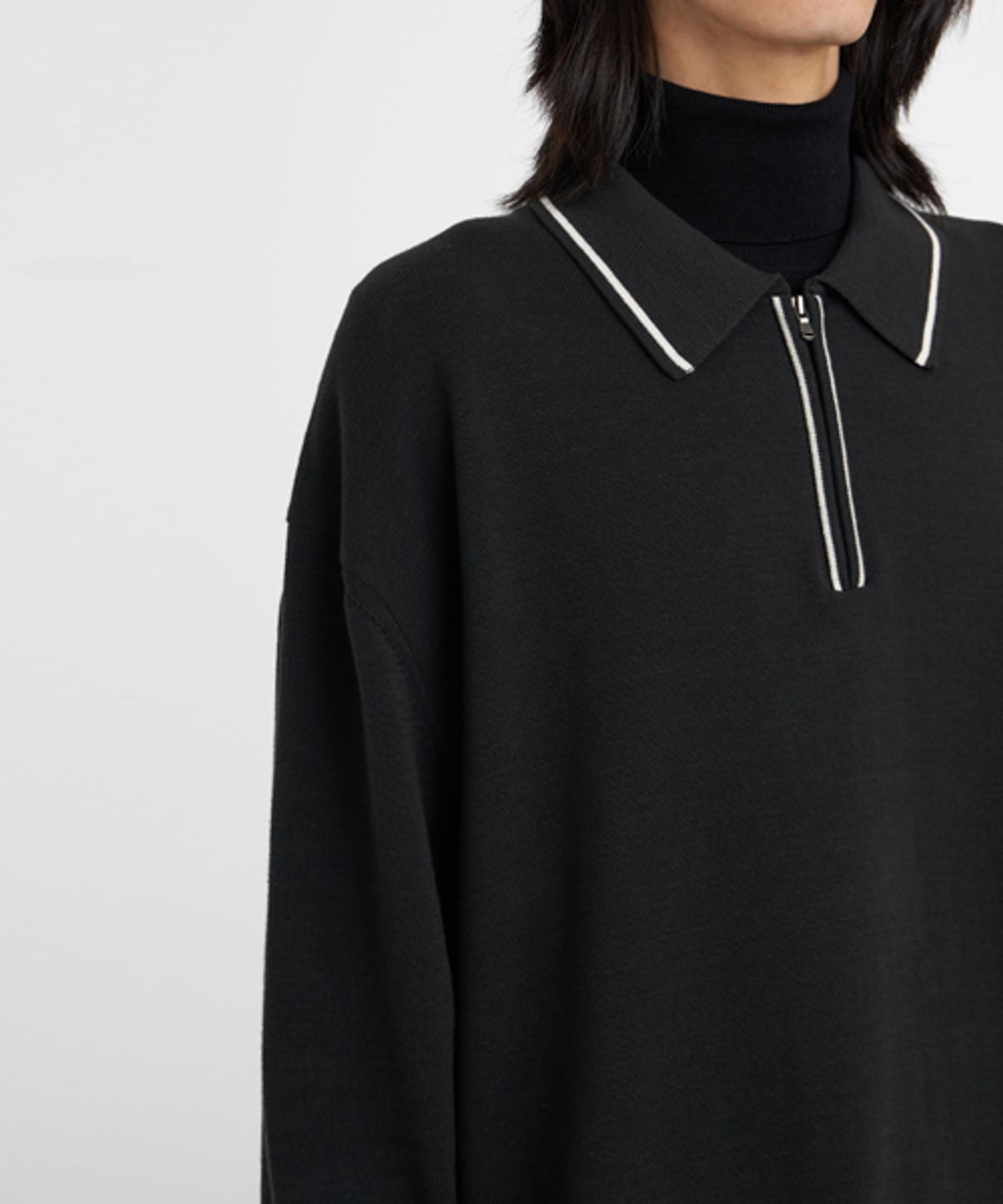 유스(YOUTH) Knit Zip Collar T-shirt