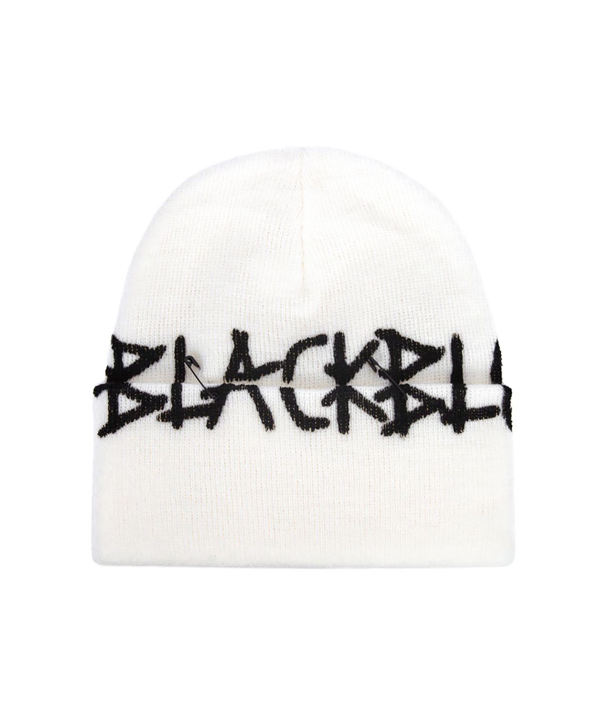 블랙블론드(BLACKBLOND) 비비디 그래피티 로고 팻치 비니 (화이트)