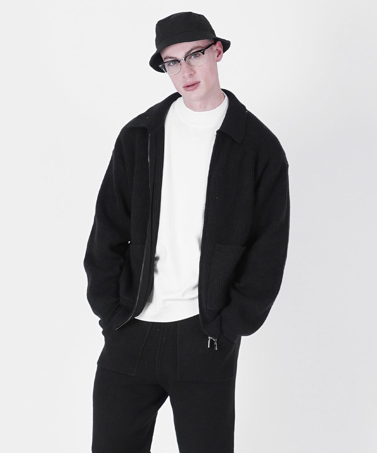 챈세스노이(CHANCE'S NOI) Heavy Knit Two-way Zip up (Beige)