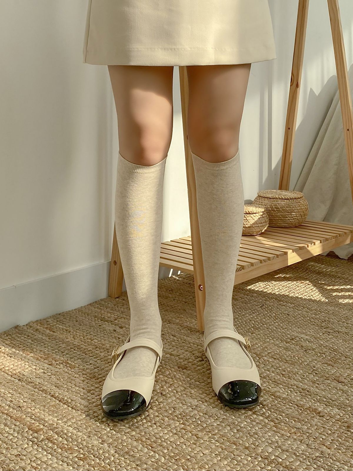 옐로우삭스(YELLOWSOCKS) 니삭스 오트밀
