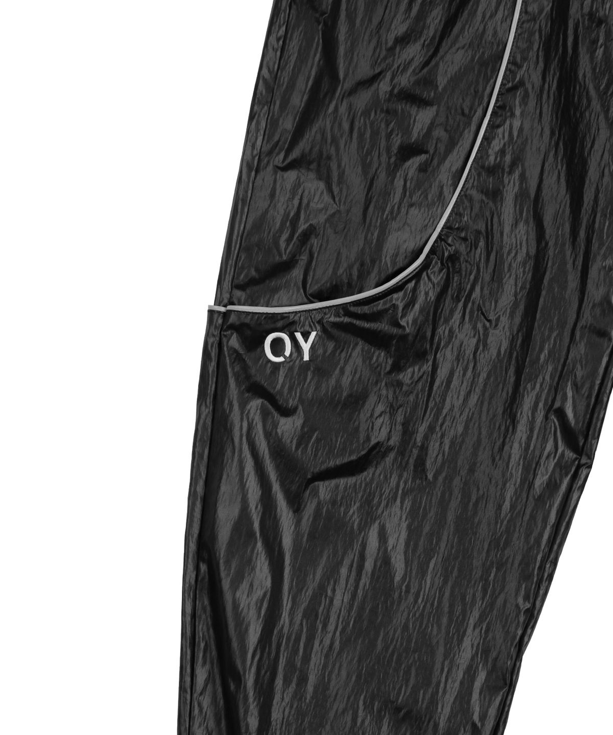 오픈야드(오와이)(OPENYARD(OY)) 커브 라인 레이어드 트랙 조거 팬츠-블랙