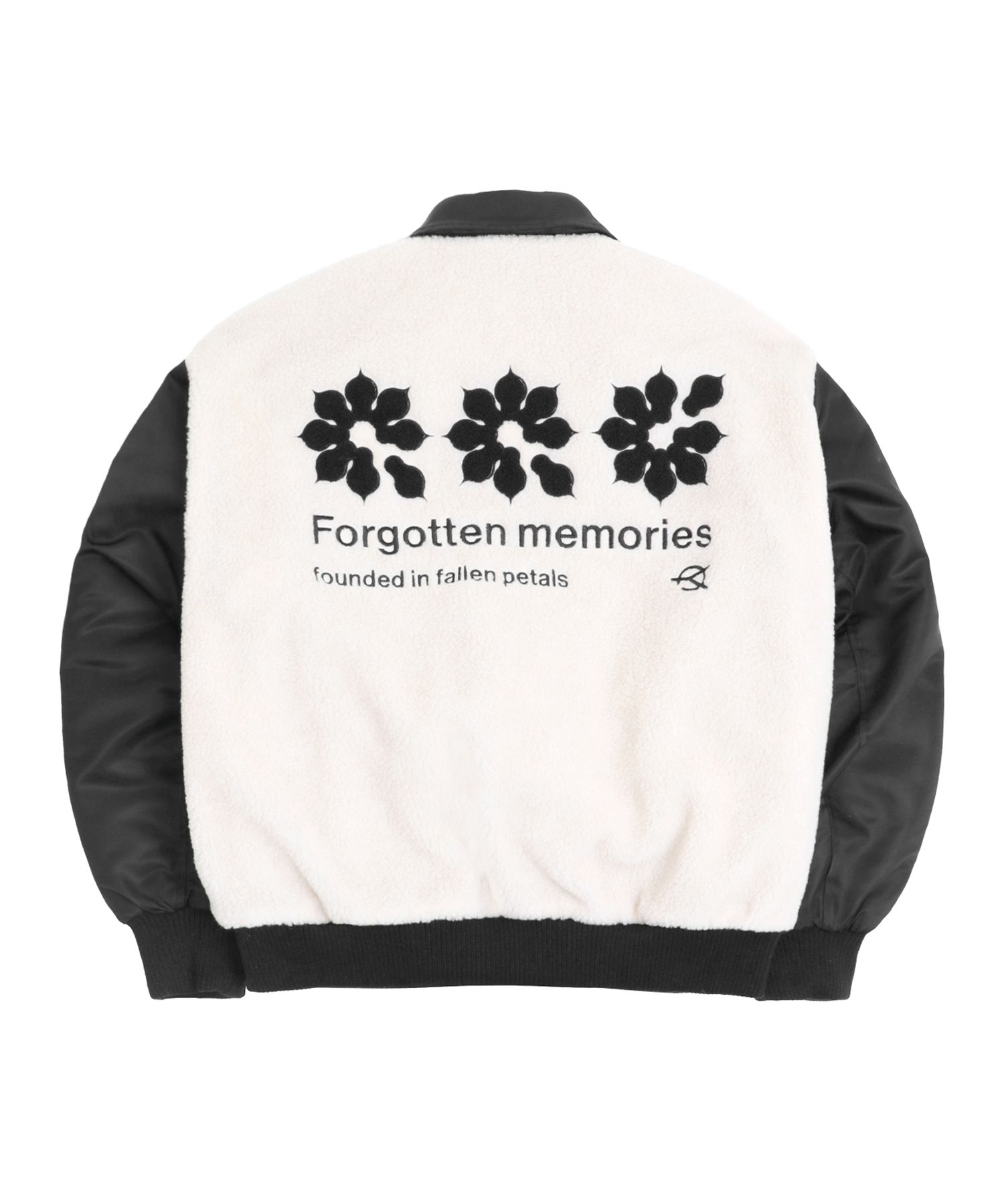 MUSINSA | OY Flower Logo Fleece Bomber Jacket - Black