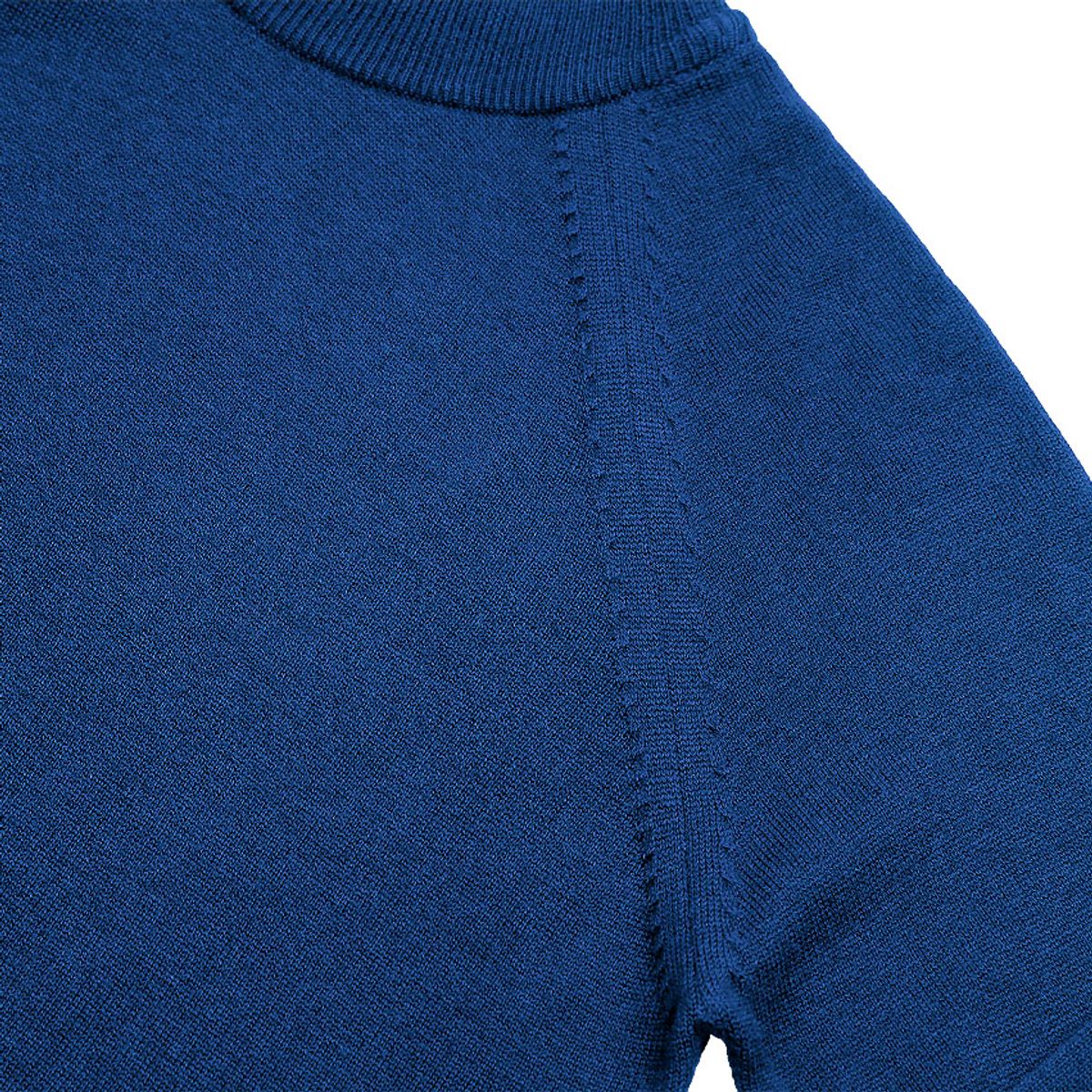 솔티(SORTIE) Extrafine Merino Wool Mock-neck (Blue)