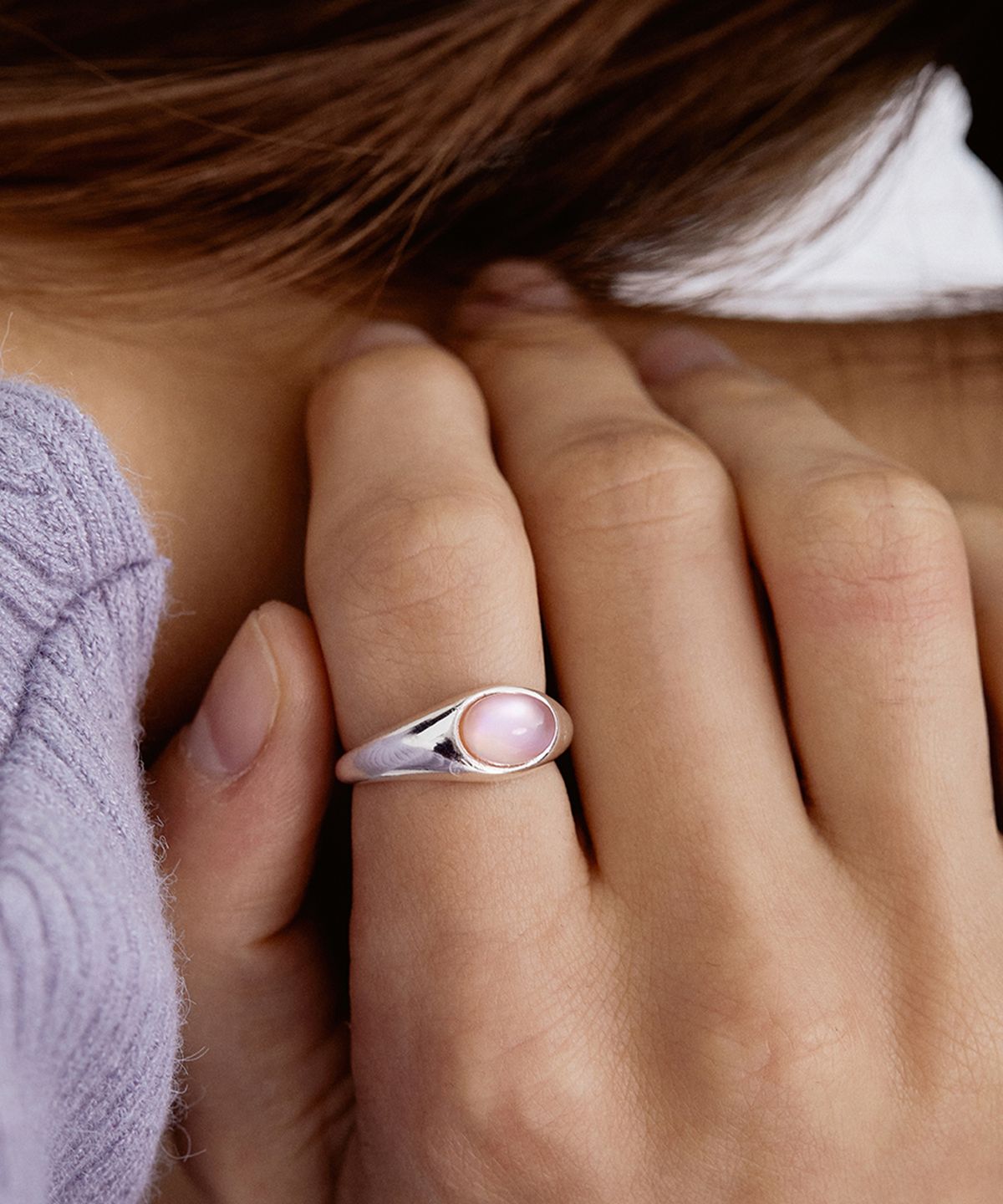타티아나(TATIANA) (SILVER925) Cats eye Oval ring CR1815