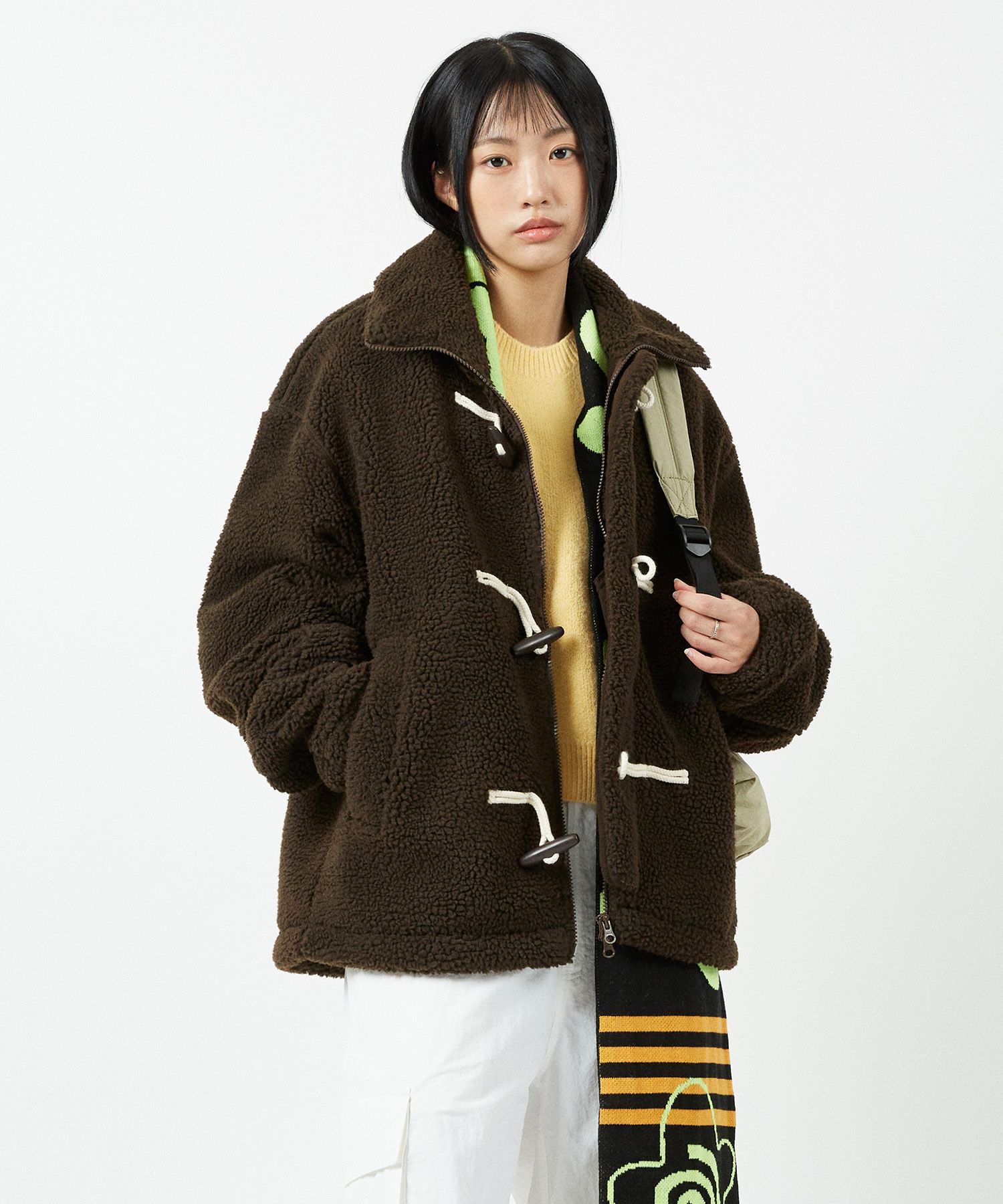 MUSINSA | Codegraphy Heavy Boa CGP Duffle Fleece Jacket_Brown