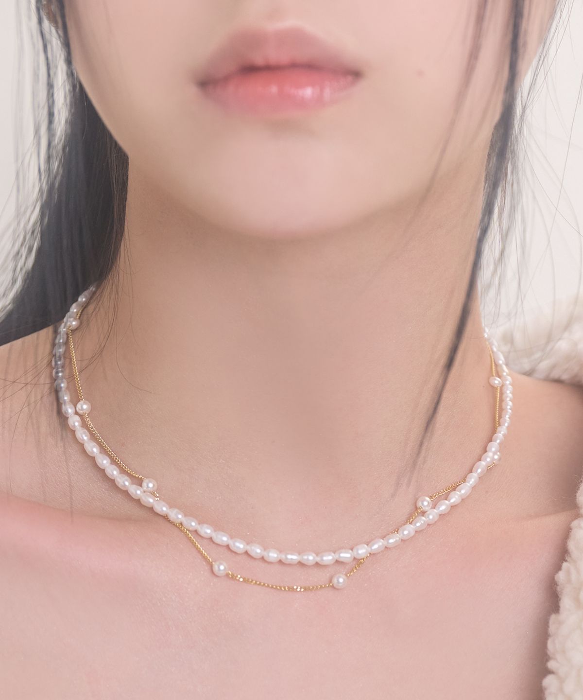 포스트루드(POSTLUDE) [SILVER] 10P 4SW CHAIN NECKLACE (2 COLORS)