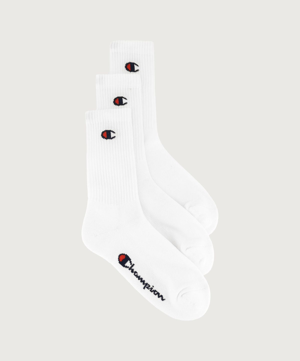 챔피온(CHAMPION) C로고 풀랭스 삭스 3PACK White