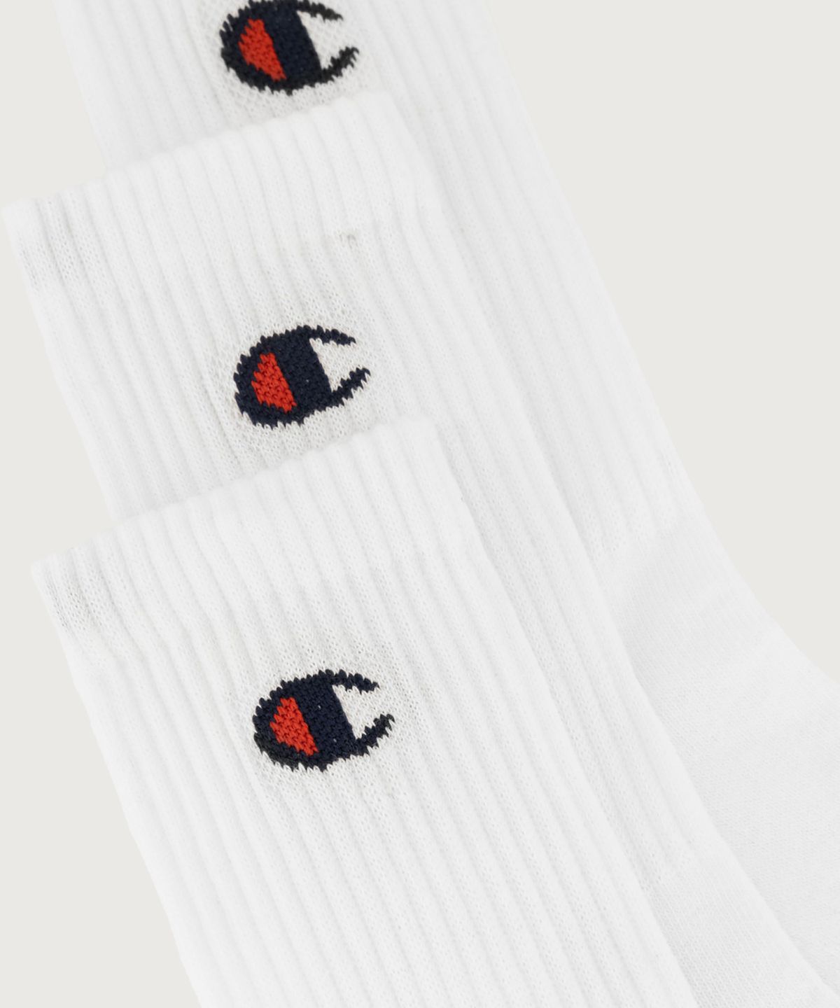 챔피온(CHAMPION) C로고 풀랭스 삭스 3PACK White