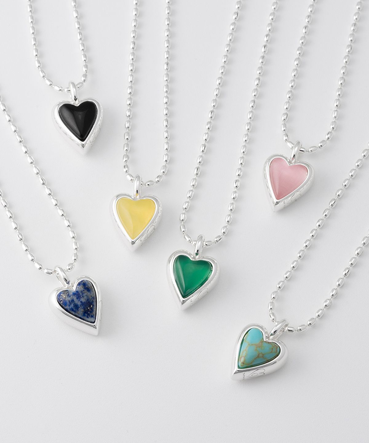 타티아나(TATIANA) Colored Heart Necklace NZ2024