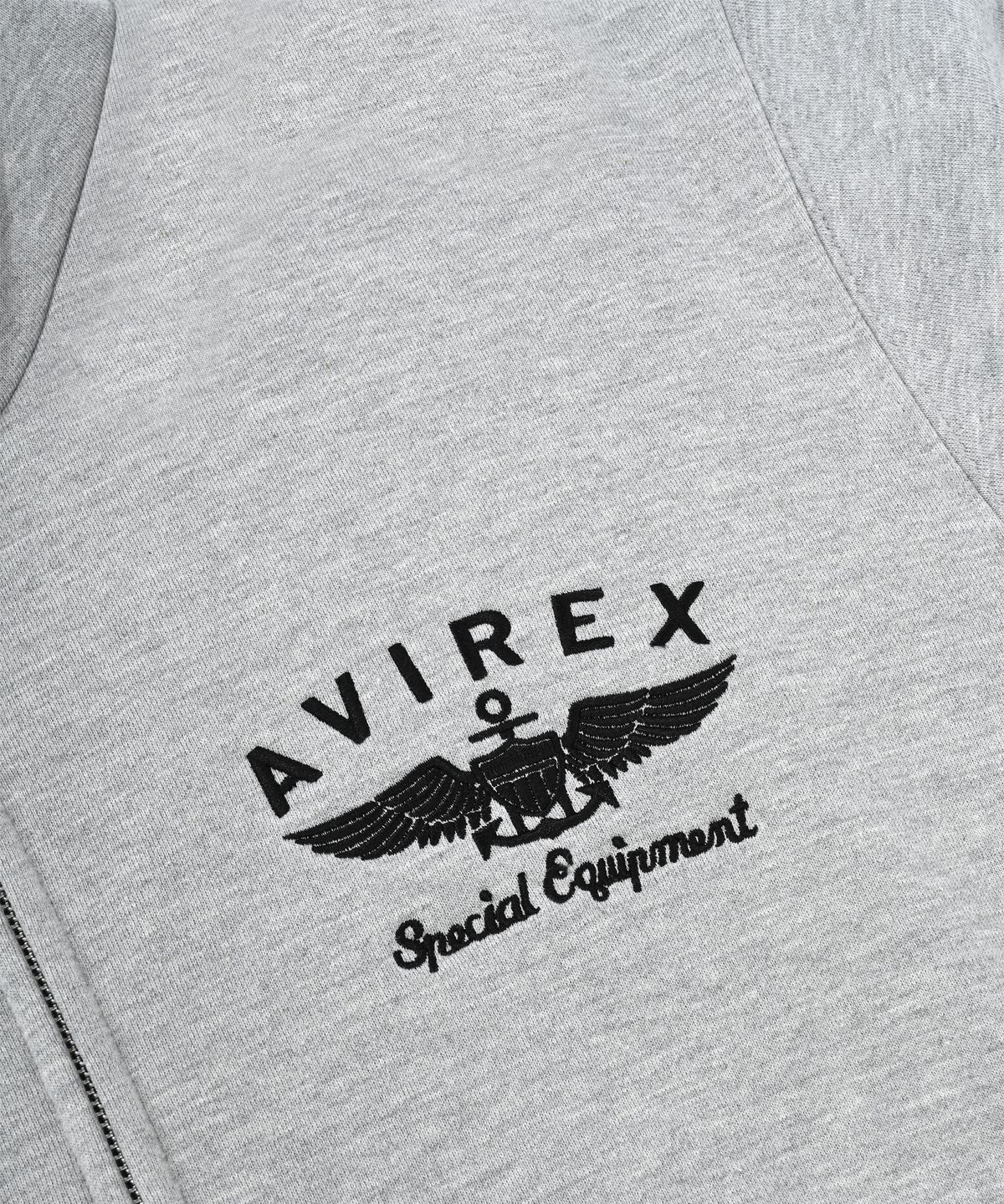 아비렉스(AVIREX) 바시티 로고 스웨트 파카 / 그레이 7833931009