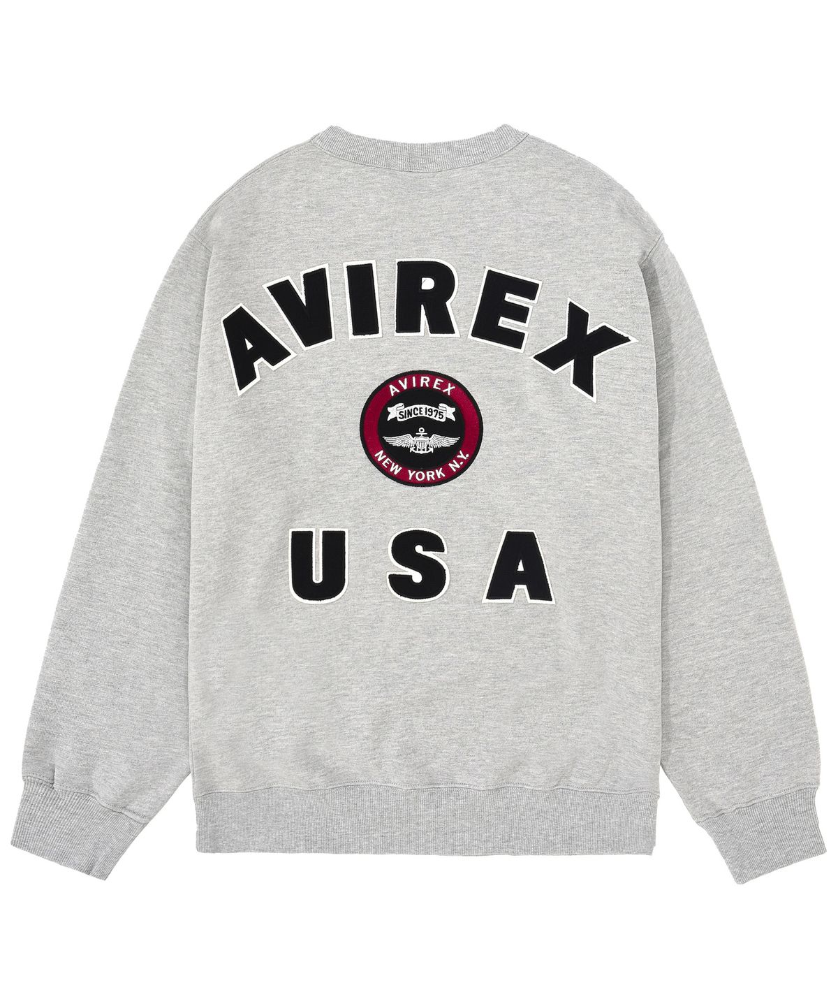 아비렉스(AVIREX) 바시티 로고 크루넥 스웨트 / 그레이 7833932007