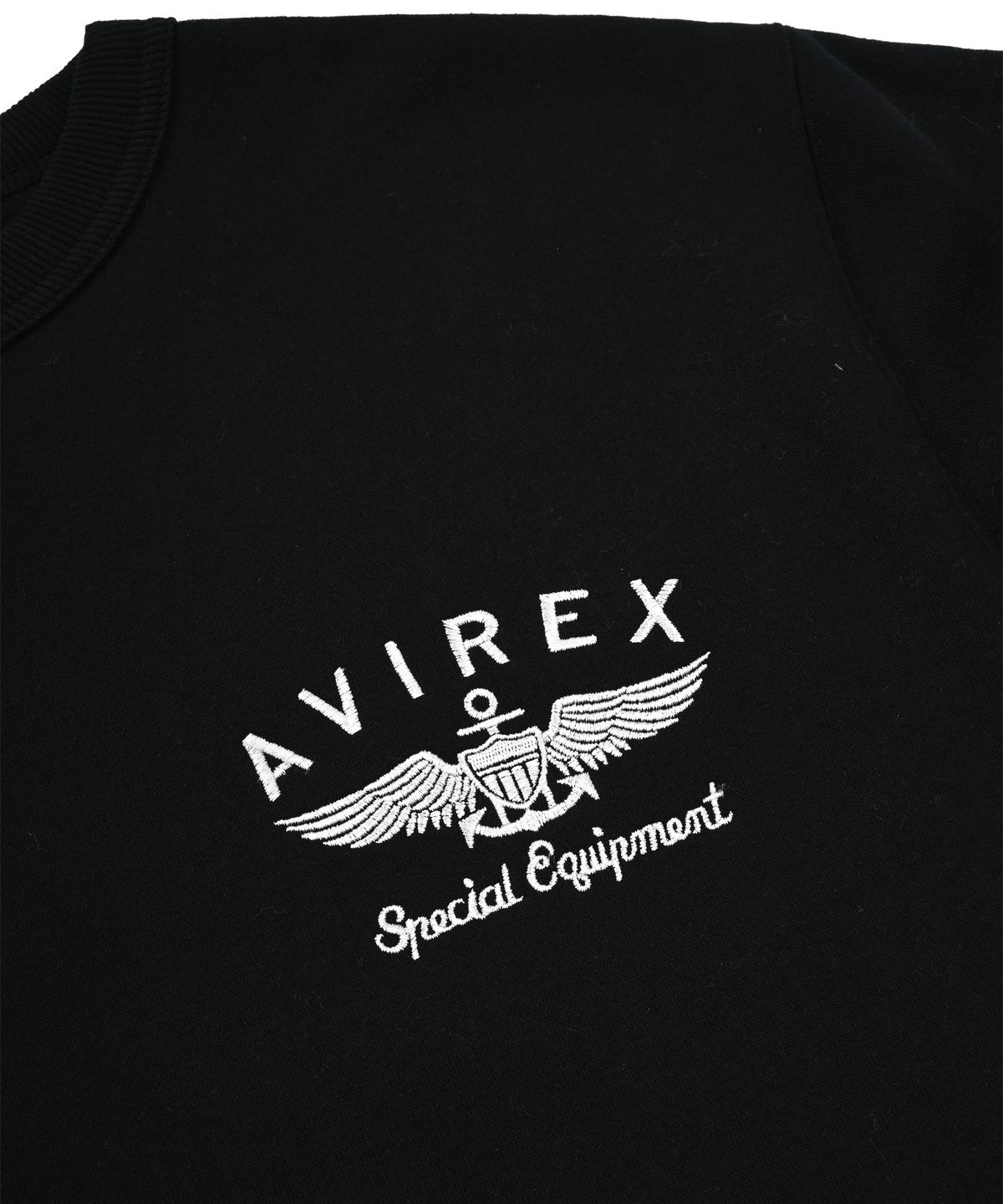 아비렉스(AVIREX) 바시티 로고 크루넥 스웨트 / 블랙 7833932007