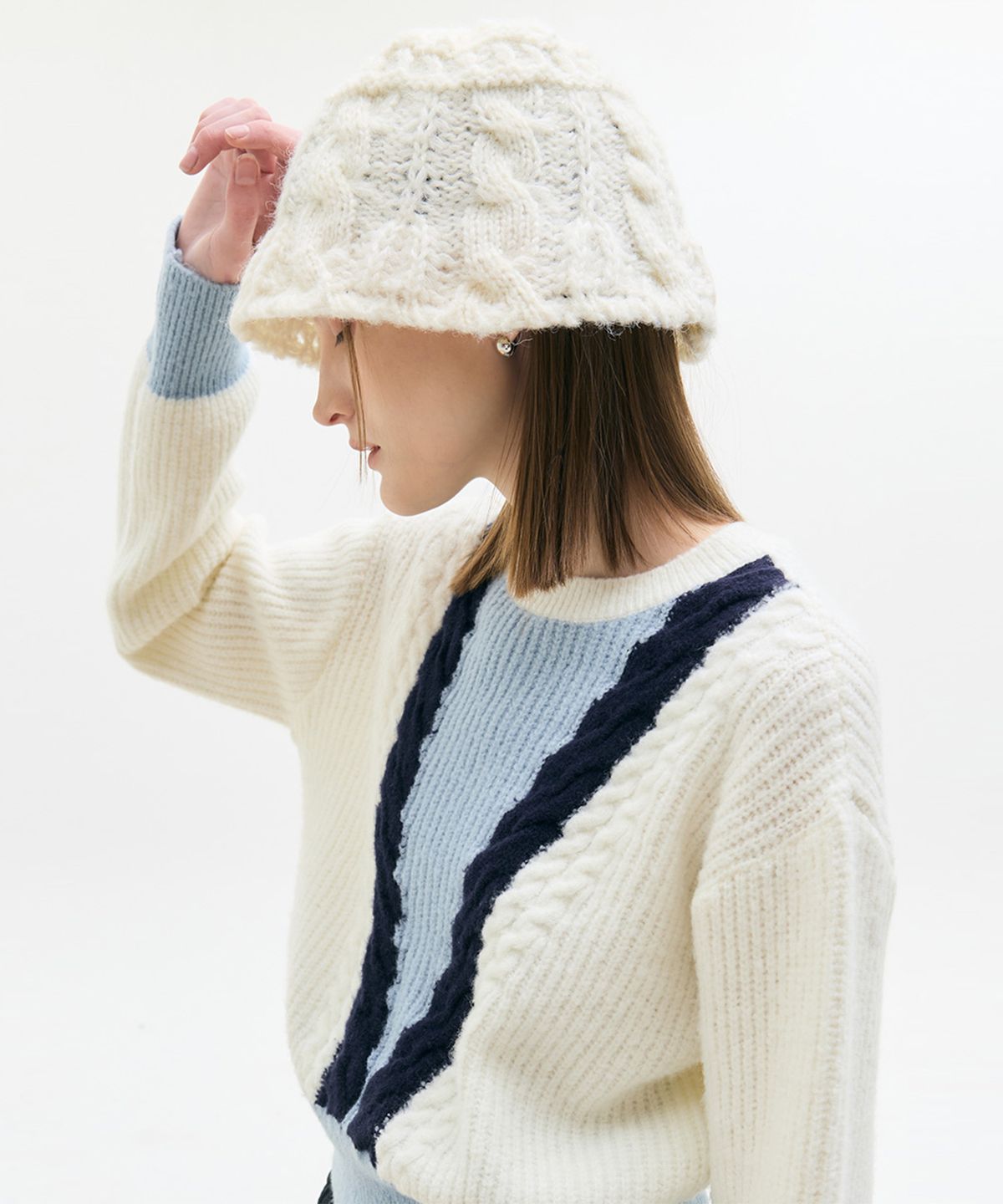 라티젠(LARTIGENT) LX KNIT BUCKET HAT(IVORY)