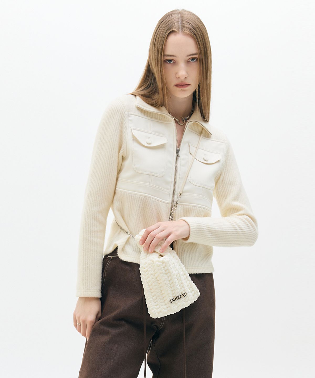 라티젠(LARTIGENT) LX CHAIN FLUFFY BAG(WHITE)