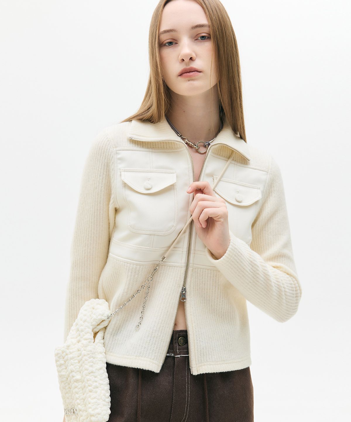 라티젠(LARTIGENT) LX CHAIN FLUFFY BAG(WHITE)